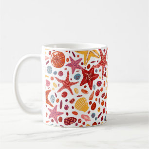 Mug Aiguilles, coquillages et pierres à la main plate