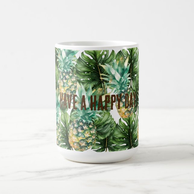 Mug Aiguilles Feuilles tropicales bleues (Centre)