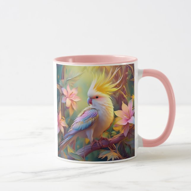 Mug Aile Iridescente Cockatiel Imaginaire Oiseau (Droite)
