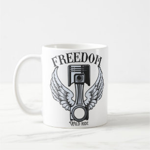 Mug ailes de liberté pistons moto vintage