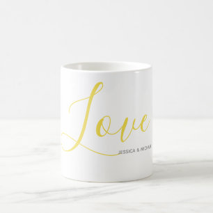 Mug Aimer avec des noms Gris et Illuminer l'or