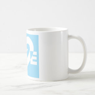 Mug Aimer Blanc sur Bleu