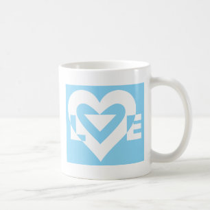 Mug Aimer Blanc sur Bleu