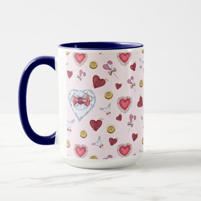 Mug Aimer Coeur coudre aquarelle        (Gauche)