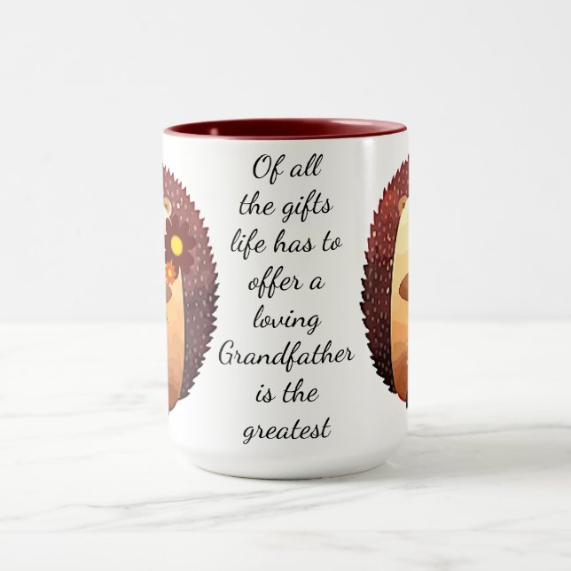 Mug Aimer Grand-Père Citation Inspirationnelle Hérisso (Centre)
