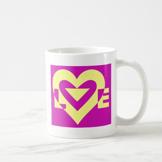 Mug Aimer Jaune sur violet (Droite)
