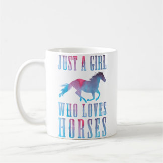 Mug Aimer les chevaux rose bleu équitation