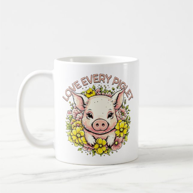 Mug Aimer les cochons en fleurs (Gauche)