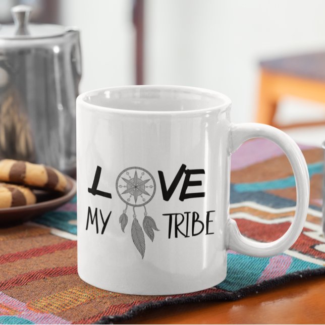 Mug Aimer ma tribu Amis Cadeau (Créateur téléchargé)