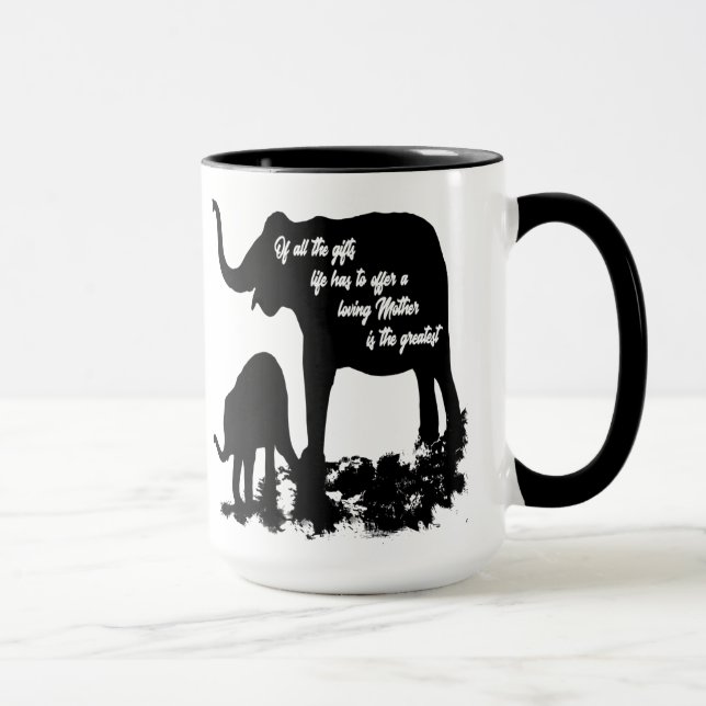 Mug Aimer Mère Citation Eléphants (Droite)