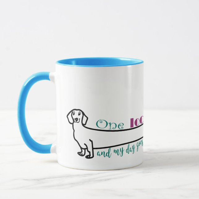 Mug Aimer Mon Dachshund Wiener Chien Funny Mignonne Bl (Gauche)