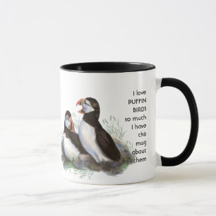 Mug Aimer PUFFIN OISEAUX tellement je me moque Citatio