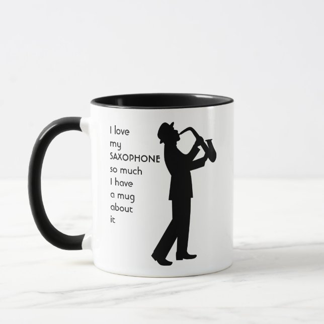 Mug Aimer SAXOPHONE tellement je tellement Citation am (Gauche)