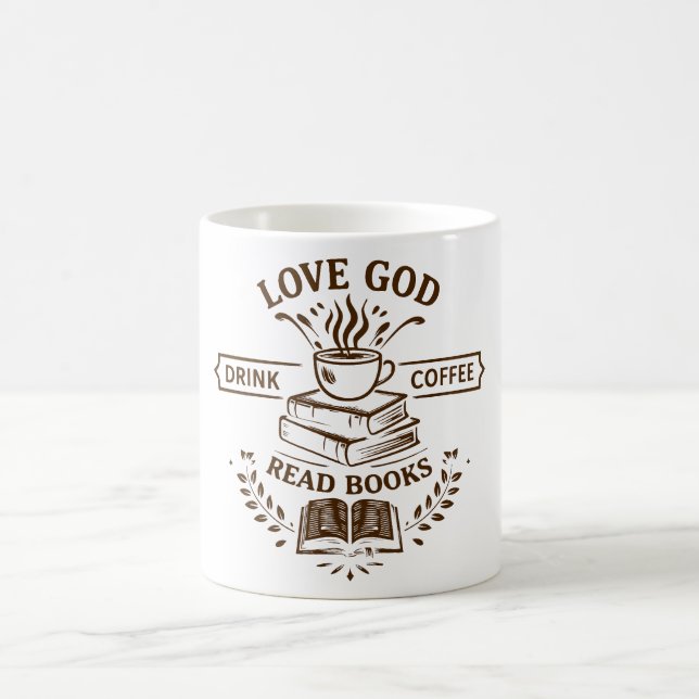 Mug Aimez Dieu Buvez du Café Lisez des Livres (Centre)
