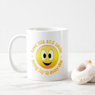 Mug Aimez La Vie Et Apportez De La Joie Visage Heureux