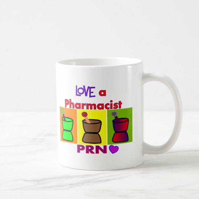 Mug Aimez le T-shirts et les cadeaux du pharmacien un (Droite)