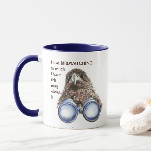 Mug Aimez l'observation des oiseaux tellement je me mo (Avec donut)