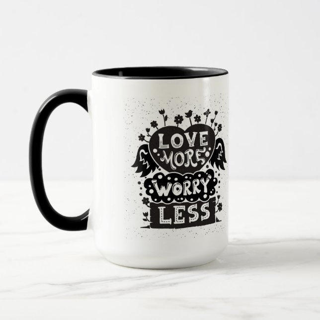 Mug Aimez plus d'inquiétude moins (Gauche)