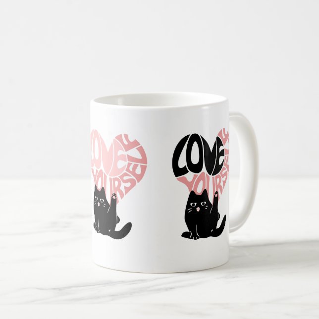 Mug Aimez-vous Chat Drôle (Devant droit)