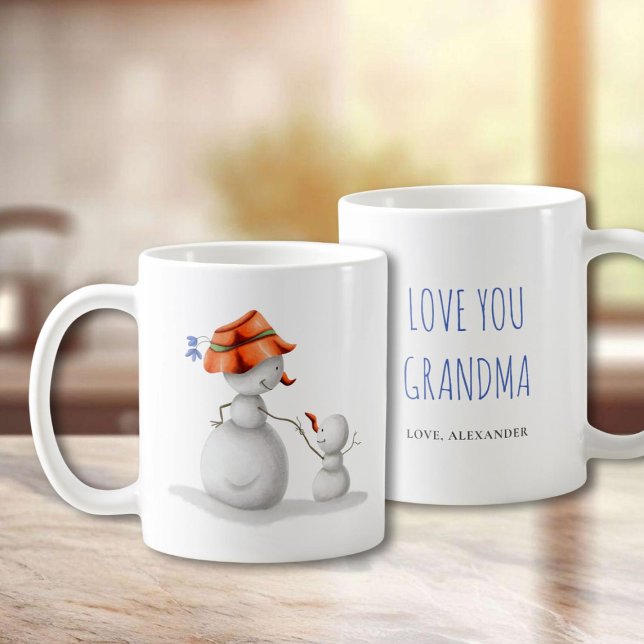 Mug Aimez-vous grand-mère mignon Snowman (Créateur téléchargé)