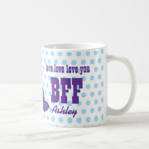 Mug Aimez-vous le pois bleu V05 de papillon pourpre de