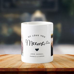 Mug Aimez-vous Meema Coeurs Personnalisé Deux Photo Ca