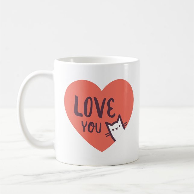 Mug Aimez-vous… presque autant que j'aime le chat ! (Gauche)