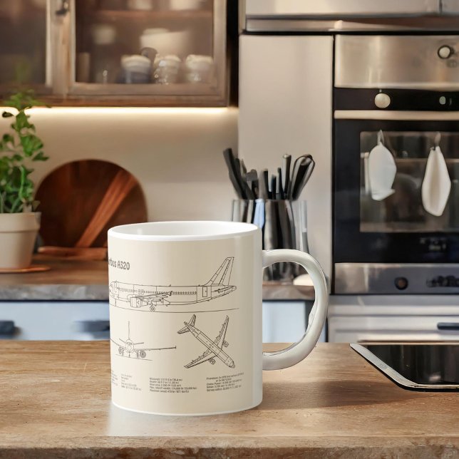 Mug Airbus A320 - Plan de dessin du plan directeur de  (Créateur téléchargé)