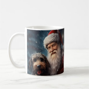 Mug Airedale avec Noël Festif du Père Noël