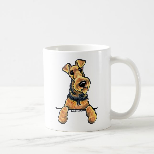 Mug Airedale Terrier Line Art (Droite)