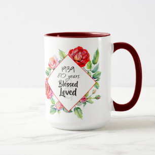 Mug AJOUTER Année de naissance Âge Cadeau d'anniversai