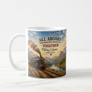 Mug Ajouter des détails couples train à vapeur près de