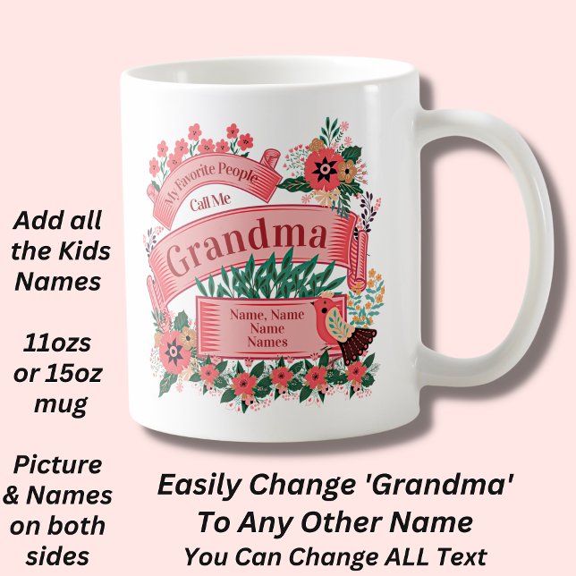 Mug Ajouter des noms Changer tout le texte favori Les  (Créateur téléchargé)