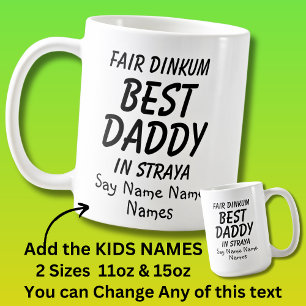 Mug Ajouter des noms d'enfants - Fair Dinkum BEST DADD
