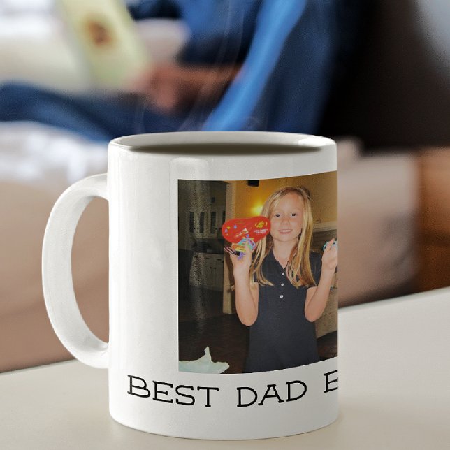 Mug Ajouter la photo Meilleur papa jamais Fête des pèr (Créateur téléchargé)