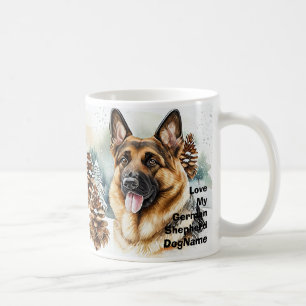 Mug Ajouter le nom Changer le texte, berger allemand d