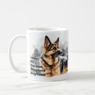 Mug Ajouter le nom Changer le texte, berger allemand d