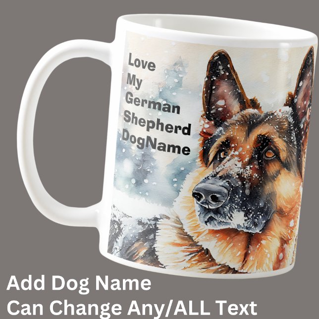 Mug Ajouter le nom Changer le texte, berger allemand d (Créateur téléchargé)