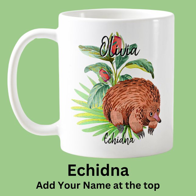 Mug Ajouter le nom Echidna Australian Animal (Créateur téléchargé)