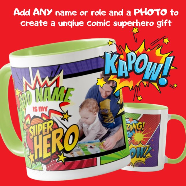Mug (AJOUTER LE NOM) Est Mon SUPERHERO Personnalisé PH (Créateur téléchargé)