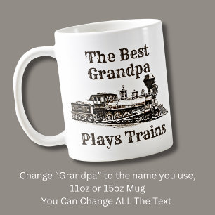 Mug Ajouter le nom Plages Train à vapeur Grand-père gr