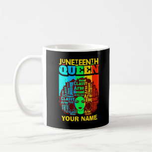 Mug Ajouter le nom Texte Junetdix Black Queen Afro Mel