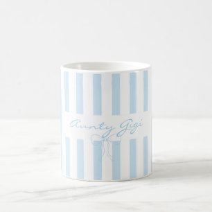 Mug Ajouter son propre texte Tante bébé rayé bleu