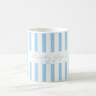 Mug Ajouter son propre texte Tante bébé rayé bleu