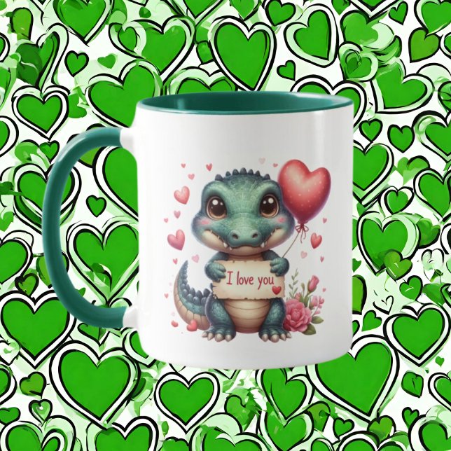 Mug Ajouter un message à l'alligator (Créateur téléchargé)