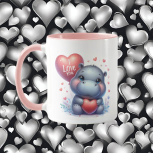 Mug Ajouter un message d'hippo mignon