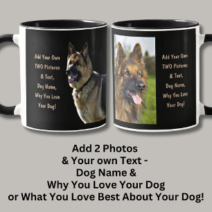 Mug Ajouter un nom, deux images et texte - berger alle