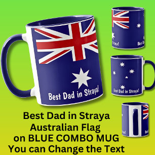 Mug Ajouter un nom Meilleur papa drapeau australien su