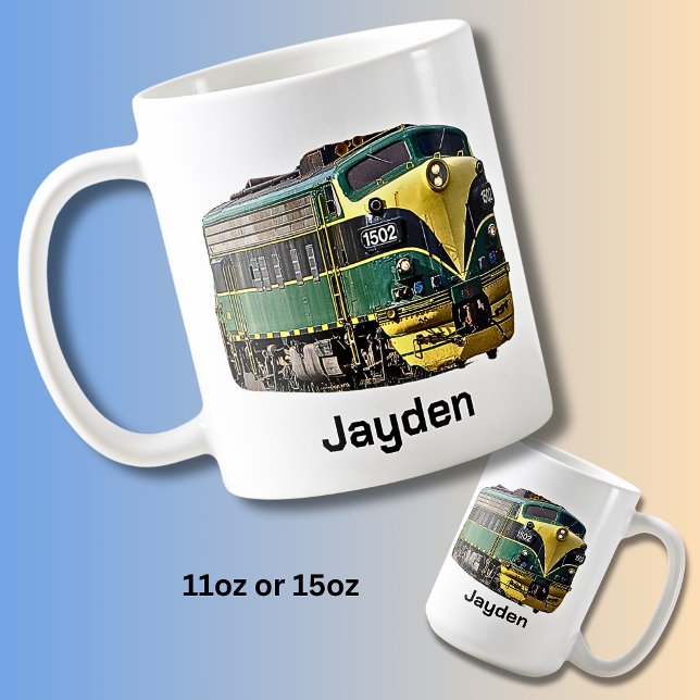 Mug Ajouter un nom ou un texte - Locomotive diesel ver (Créateur téléchargé)