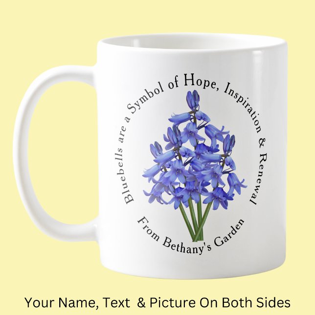 Mug Ajouter un nom Texte, Bluebells Hope Inspiration r (Créateur téléchargé)